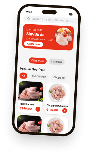 CHIQ n GRILL mobile app order screen interface